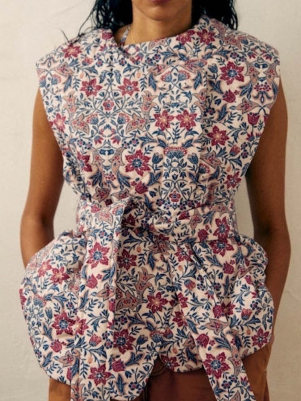 Sezane Floral Sleeveless vest